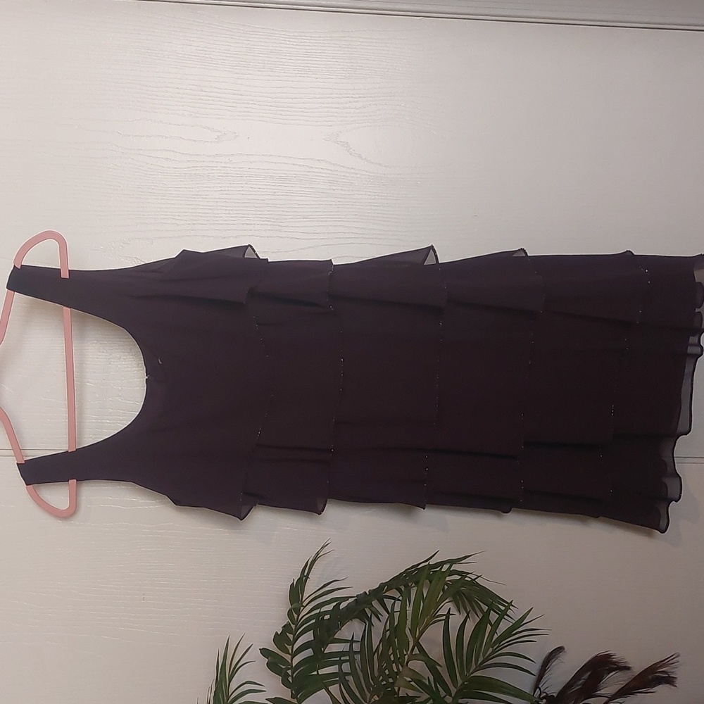 Patra Size 16 Plum Beaded Flownsy Cocktail Dress